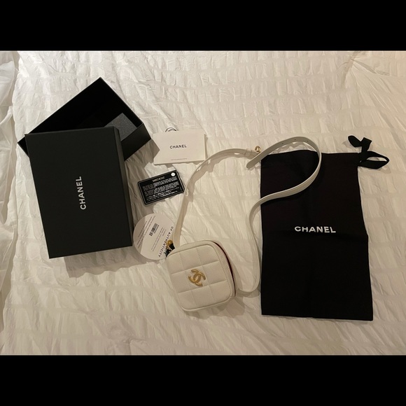 Chanel white Caviar Coin bag waist belt pouch GHW - Picture 8 of 15